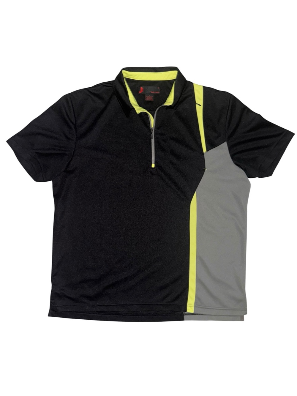 J. by Jamie Sadock Men’s Large Golf Polo Shirt Black Gray Performance 1/4 Zip
